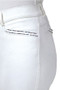 Hy Equestrian Ladies Roka Rose Full Seat Breeches in White - front pocket detail