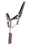 Hy Equestrian Tartan Halter and Leadrope in Raspberry/White/Navy