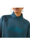 Ariat Ladies Tek Crossover Sweatshirt in Reflecting Pond - chest detail