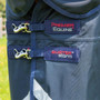 Premier Equine Buster Storm Combo Turnout Blanket with Classic Neck Cover 90g in Navy - chest clips