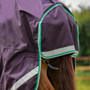 Premier Equine Buster Turnout Blanket with Snug-Fit Neck Cover 200g in Purple - tail flap