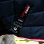 Premier Equine Lucanta Stable Blanket with Neck Cover 200g in Black - cross surcingles