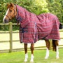 Premier Equine Domus Stable Blanket 200g in Burgundy Check - lifestyle