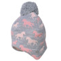 Hy Equestrian Childrens Flaine Hat in Gray/Pink - Side