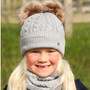 Hy Equestrian Childrens Morzine Hat and Snood Set in Gray - lifestyle