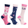 Little Rider Childrens Pony Fantasy Socks Three Pack in Navy/Pink