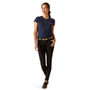 Ariat Ladies Pretty Shield T-Shirt in Navy Eclipse - front full body