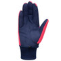Hy Equestrian Kids Winter Two Tone Riding Gloves in Navy/Raspberry - Palm