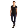 Ariat Ladies Vertical Logo V Neck T-Shirt in Black - Full Outfit