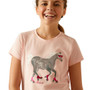 Ariat Youth Roller Pony Short Sleeve T-Shirt in Blushing Rose - Front Detail