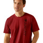 Ariat Mens Vertical Logo T-Shirt in Sundried Tomato - Detail