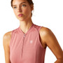 Ariat Ladies Hailey Quarter Zip Sleeveless Base Layer in Dust Rose - Chest