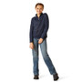 Ariat Youth Sunstopper 3.0 Quarter Zip Base Layer in Navy Dot - Full Outfit