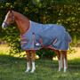 WeatherBeeta ComFiTec Essential Plus Standard Neck Turnout Blanket 0g - Gray/Orange/Blue - Lifestyle