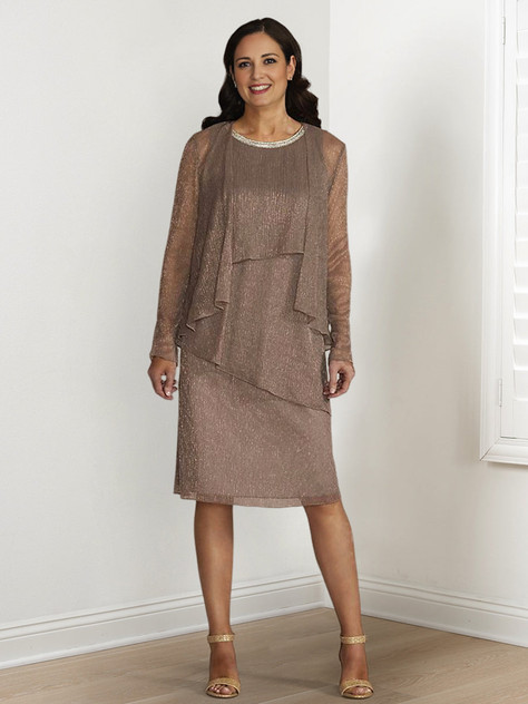 Sheath/Column Mother of the Bride Dresses with Sequins & Jacket