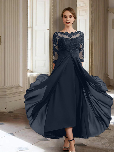 A-Line/Princess Long Sleeves Mother of the Bride Dresses with Applique A-Line/Princess Long Sleeves Mother of the Bride Dresses with Applique