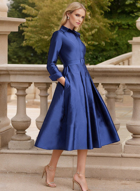 A-Line/Princess V-Neck Tea-Length Mother of the Bride Dresses A-Line/Princess V-Neck Tea-Length Mother of the Bride Dresses