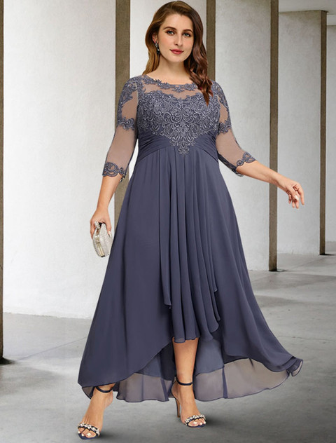 A-Line/Princess Scoop Asymmetrical Mother of the Bride Dresses A-Line/Princess Scoop Asymmetrical Mother of the Bride Dresses