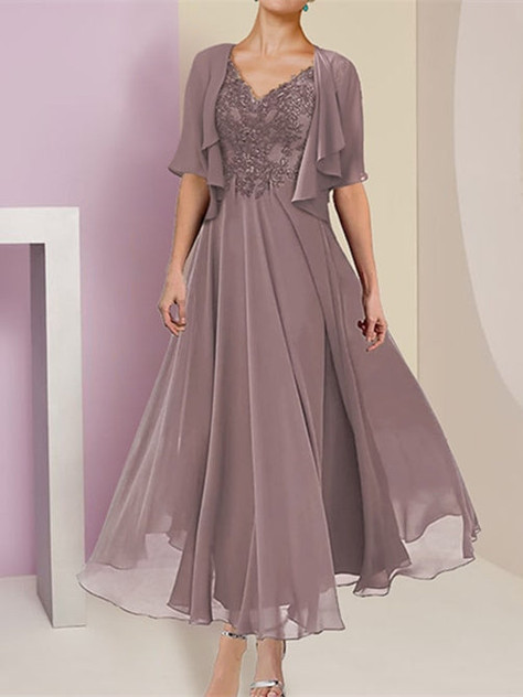 A-Line/Princess Short Sleeves Jacket Dresses Mother Of The Bride Dresses A-Line/Princess Short Sleeves Jacket Dresses Mother Of The Bride Dresses
