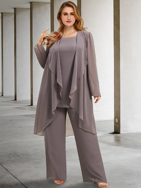Chiffon Mother of the Bride Pantsuits with Jacket 3 Chiffon Mother of the Bride Pantsuits with Jacket 3