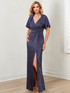 Sheath/Column V-Neck Floor-Length Mother of the Bride Dresses 1