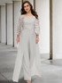 Chiffon Square Neck Mother of the Bride Pantsuits with Jacket