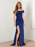 Sheath/Column Off-the-Shoulder Sleeveless Mother of the Bride Dresses