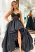 Appliques Hi-Low Straps Long Prom Dress