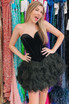 Velvet Strapless Ruffles Short Homecoming Dress