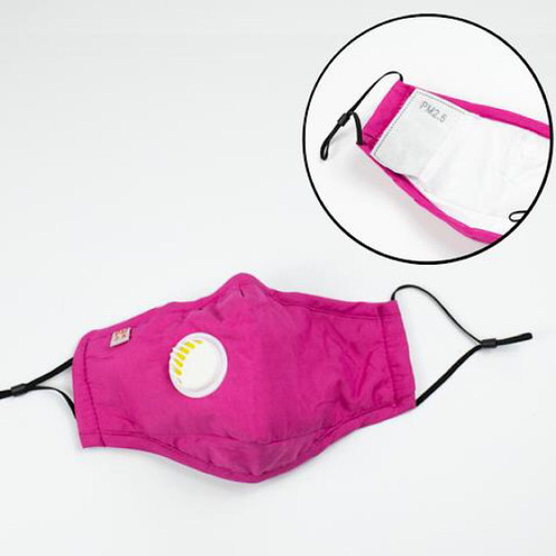 Face Mask with One PM2.5 Insert - Dark Pink