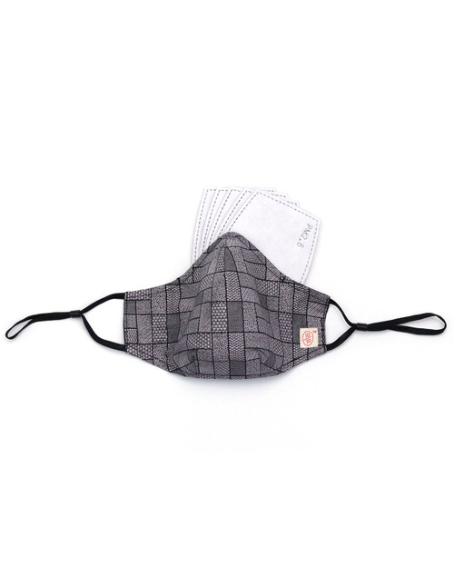 Face Mask - Grey Checks Mask (Nose Wire Embedded)