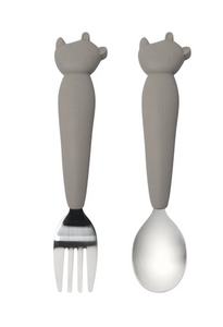 Loulou LOLLIPOP Kid's Spoon/Fork Set - Rhino Loulou LOLLIPOP Kid's Spoon/Fork Set - Rhino