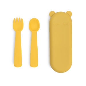 We Might Be Tiny Feedie Fork & Spoon Set - Yellow We Might Be Tiny Feedie Fork & Spoon Set - Yellow