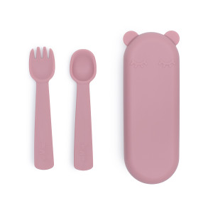 We Might Be Tiny Feedie Fork & Spoon Set - Dusty Rose We Might Be Tiny Feedie Fork & Spoon Set - Dusty Rose