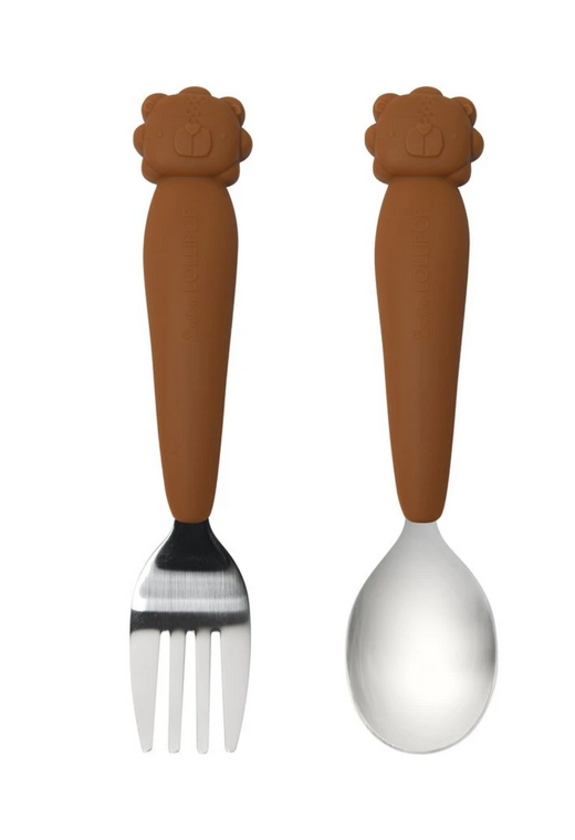 Loulou LOLLIPOP Kid's Spoon/Fork Set - Lion