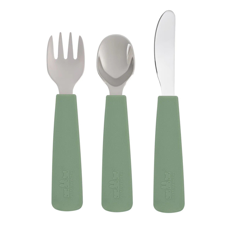 We Might Be Tiny Toddler Feedie Cutlery Set - Sage