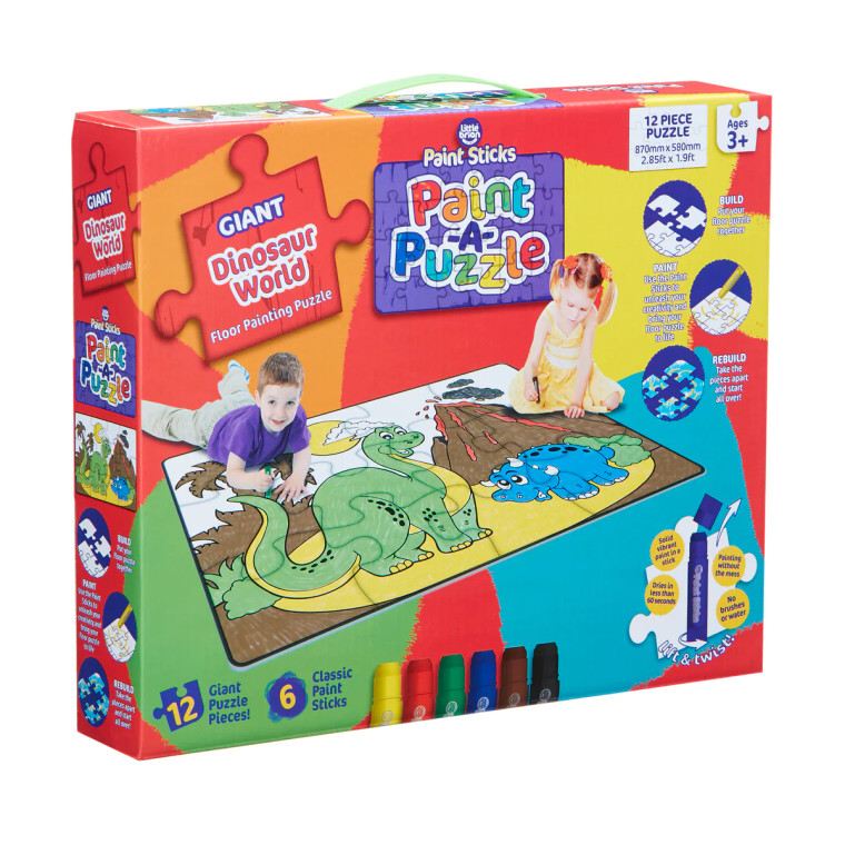 Little Brian Paint Sticks - Dinosaur World - Paint a Puzzle