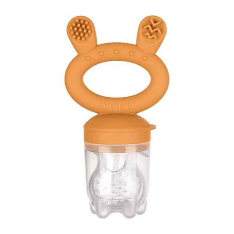 Haakaa Fresh Food Teething Feeder & Cover Set - Pumpkin