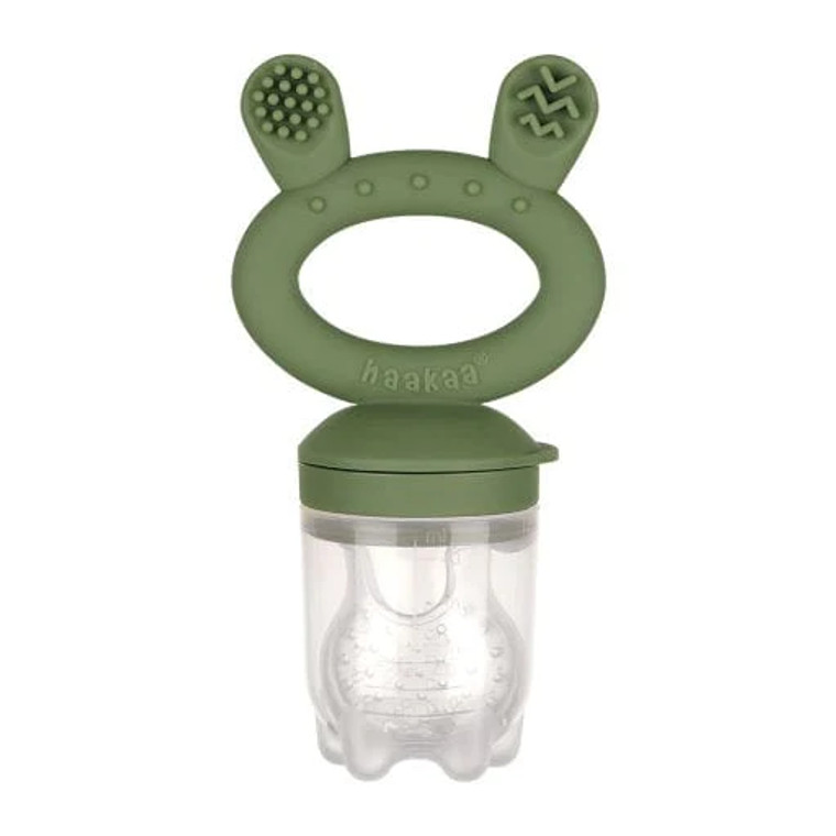 Haakaa Fresh Food Teething Feeder & Cover Set - Olive Green