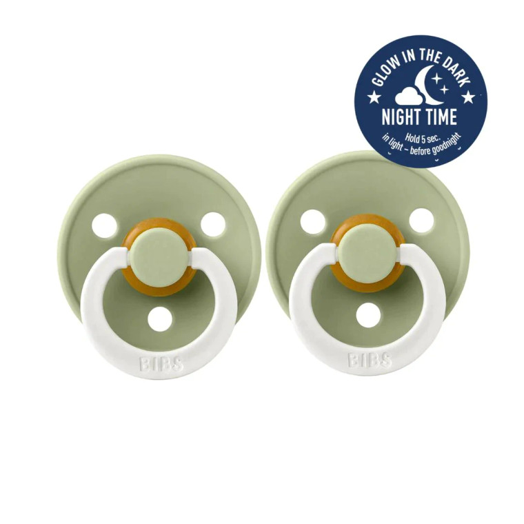 BIBS Pacifier Colour 2 PACK 'Night Glow' - Sage