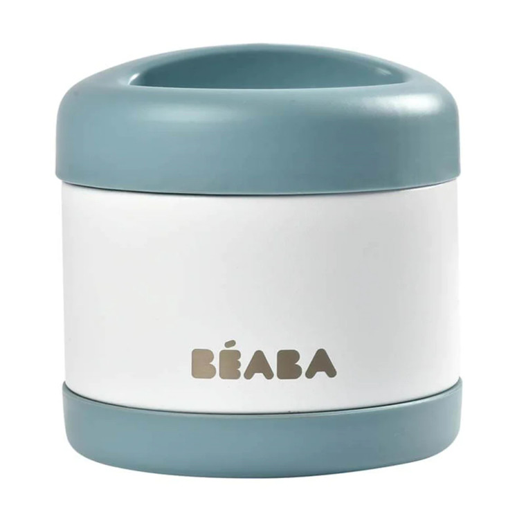 Beaba Stainless Steel Isothermal Portion 500ml - Baltic Blue / White