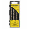 FAMAG 1591 HSS Brad Point Drill Bit Set 3, 4, 5, 6, 8 mm – product display image; High Speed Steel, Application Precision Wood Drilling, Cutting Teeth Centre Point, Suitable Materials Softwood;Hardwood;chipboard;MDF