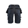 BLAKLADER 7992 Craftsman Slim Fit Short Navy Blue / Black (Women) in Stretch CORDURA Denim with Holster Pockets (Stretch panels; CORDURA® reinforced tool pockets) – front view; Holster Pockets true, Kneepad Pockets false