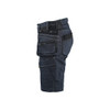 BLAKLADER 7992 Craftsman Slim Fit Short Navy Blue / Black (Women) in Stretch CORDURA Denim with Holster Pockets (Stretch panels; CORDURA® reinforced tool pockets) – alternate side view; Holster Pockets true, Kneepad Pockets false