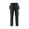 BLAKLADER 1990 Craftsman Regular Fit Trouser Black / Black (Men) in Stretch CORDURA Denim with Holster Pockets and Kneepad Pockets – front view; Holster Pockets true, Features CORDURA® reinforced tool pockets; CORDURA® stretch reinforced knee pad po…