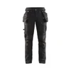 BLAKLADER 1990 Craftsman Regular Fit Trouser Black / Black (Men) in Stretch CORDURA Denim with Holster Pockets and Kneepad Pockets – product display image; Holster Pockets true, Features CORDURA® reinforced tool pockets; CORDURA® stretch reinforced…