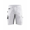 BLAKLADER 1094 Painters Relaxed Fit Short White / Dark Grey (Men) in PolyCotton Ripstop 250 gsm (Stretch panels; Loose fit) – product display image; Holster Pockets false, Stretch true
