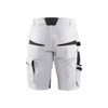 BLAKLADER 1094 Painters Relaxed Fit Short White / Dark Grey (Men) in PolyCotton Ripstop 250 gsm (Stretch panels; Loose fit) – front view; Holster Pockets false, Stretch true