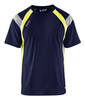 BLAKLADER T-Shirt  3332  with  for BLAKLADER T-Shirt  | 3332 Mens Navy Blue / High Vis Yellow UV Protection Profile T-Shirt with Reflective Tape Polyester that have UV Protection  available in Australia and New Zealand