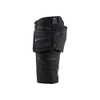 BLAKLADER 1988 Craftsman Slim Fit Short Black (Men) in Water-Repellent 4-Way Stretch Polyamide Dobby with Holster Pockets (Durable 4-way stretch; Body-hugging fit; Extra wide tool pockets; Reflective details) – alternate side view; Holster Pockets t…